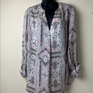 Soho New York & Company Multicolor Paisley Blouse